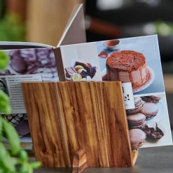 CASA Acacia Lux Atril De Cocina Soporte Tableta Natural