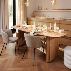 CASA Acacia Mesa De Comedor Con Patas Mesa Listones