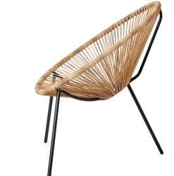 CASA Acapulco Silla Lounge Negro, Natural