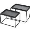CASA Apollo Mesas Auxiliares Juego De 2 Negro