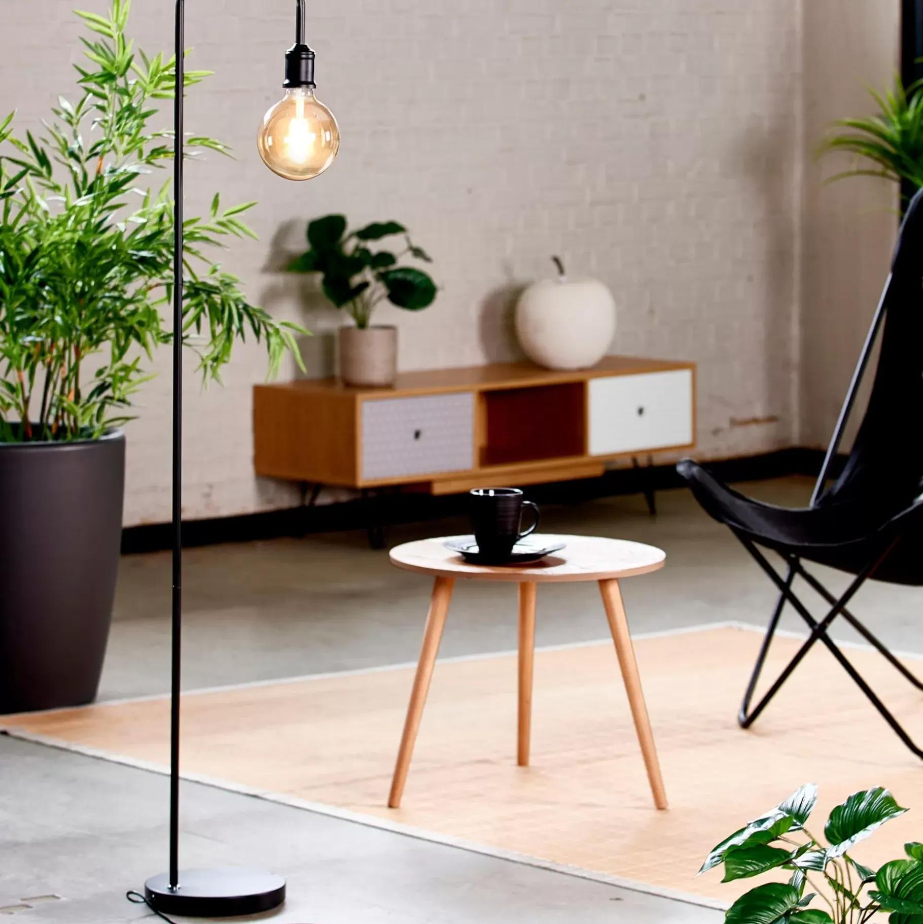 CASA Arche Lampara De Pie Negro