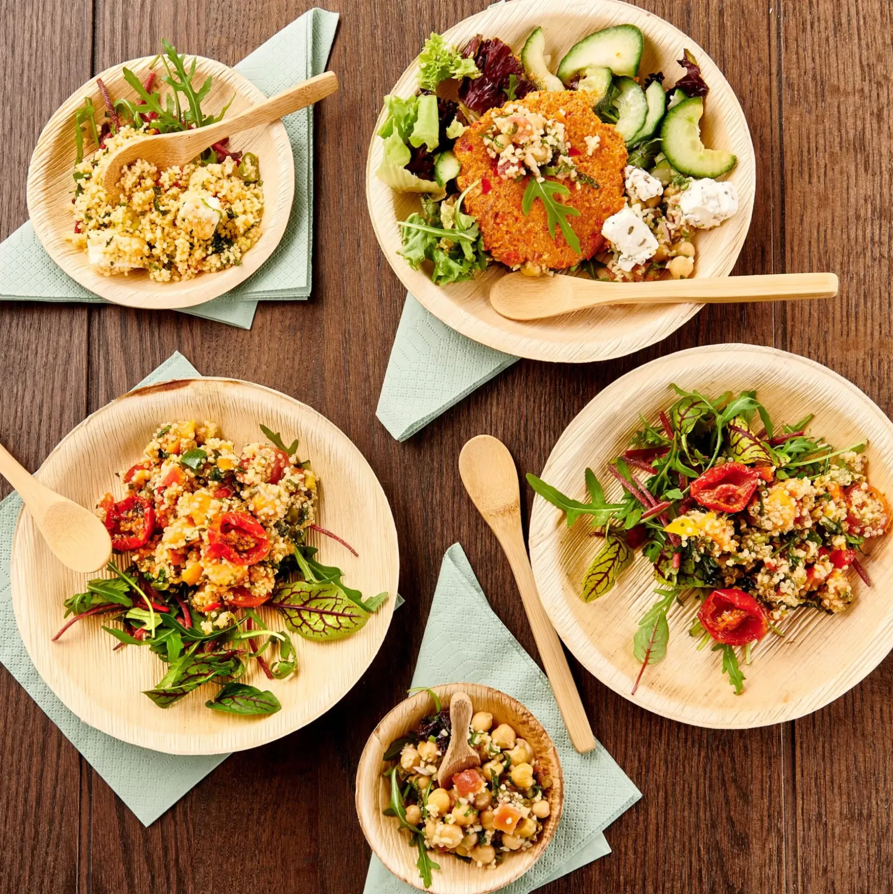 CASA Areca Leaf Cuencos Juego De 6 Natural