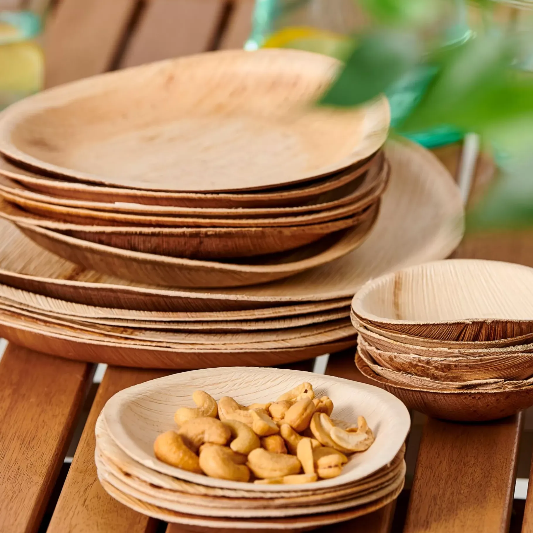 CASA Areca Leaf Platos Juego De 6 Natural