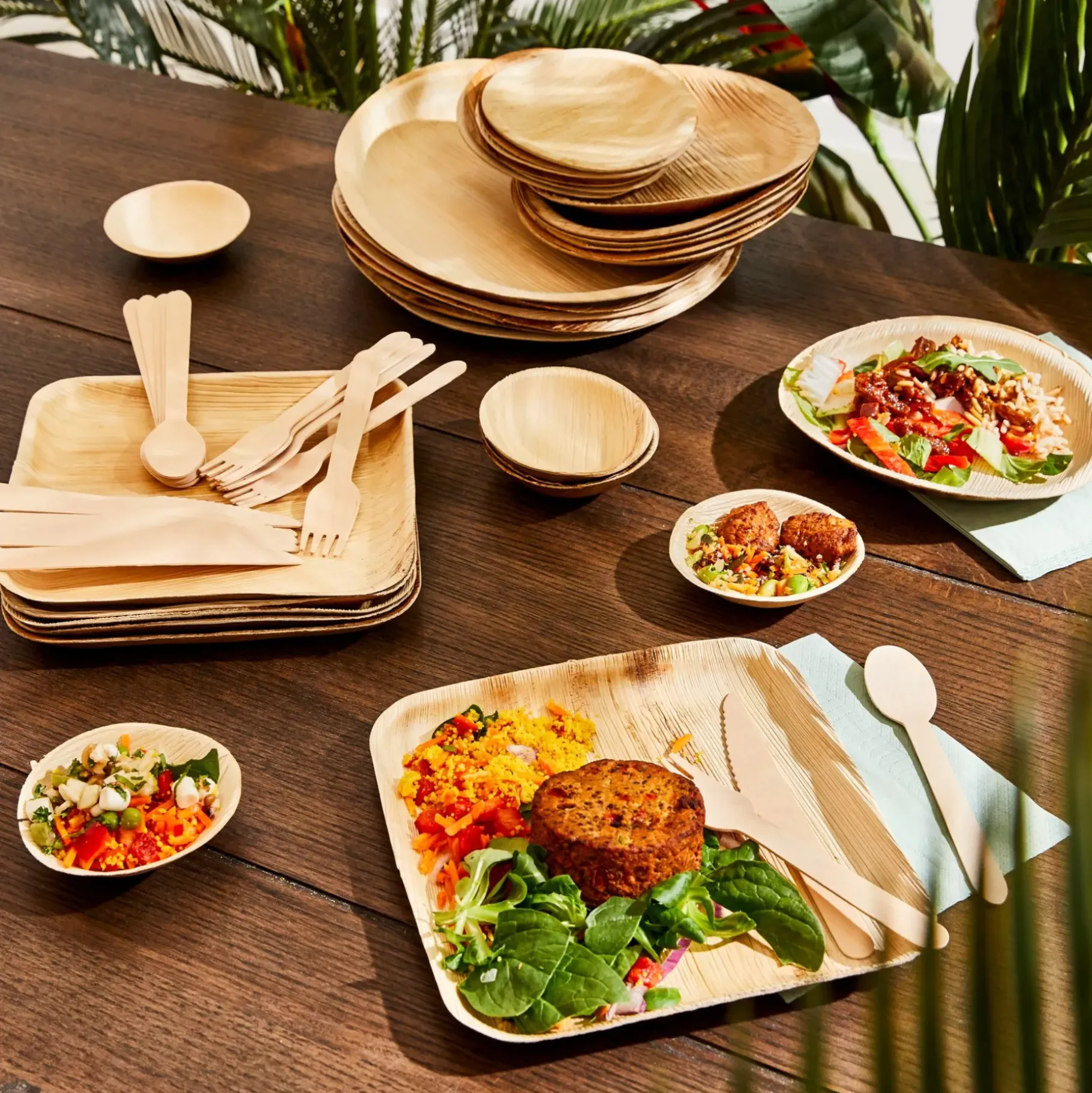 CASA Areca Leaf Platos Juego De 6 Natural