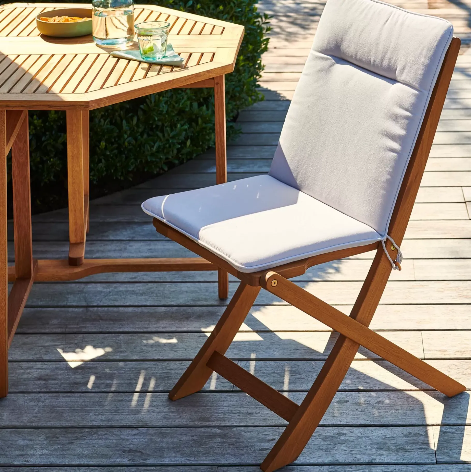 CASA Azur Cojines De Jardín Para Silla Pleg Gris Claro