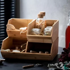 CASA Bamboo Organizador Apilable Natural