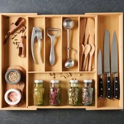 CASA Bamboo Organizador Cajon Extensible Natural