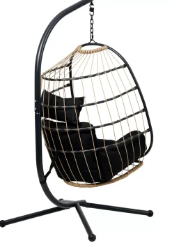 CASA Bazai Silla Colgante Con Soporte Negro