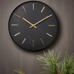 CASA Black Reloj De Pared Negro