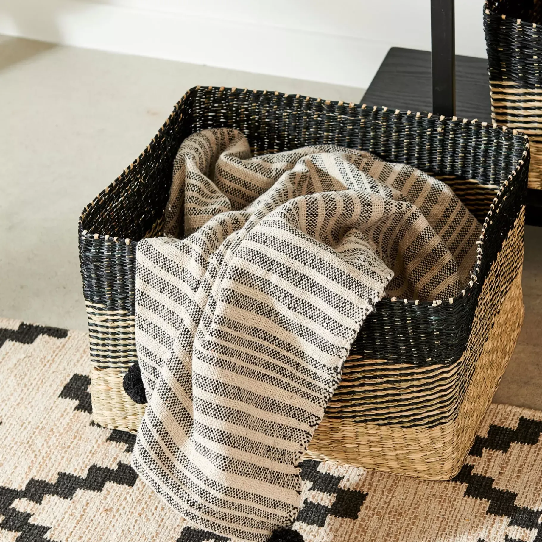 CASA Bobo Cesta Negro, Natural