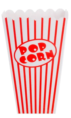 CASA Cinema Vaso De Palomitas Juego De 8 Blanco, Rojo