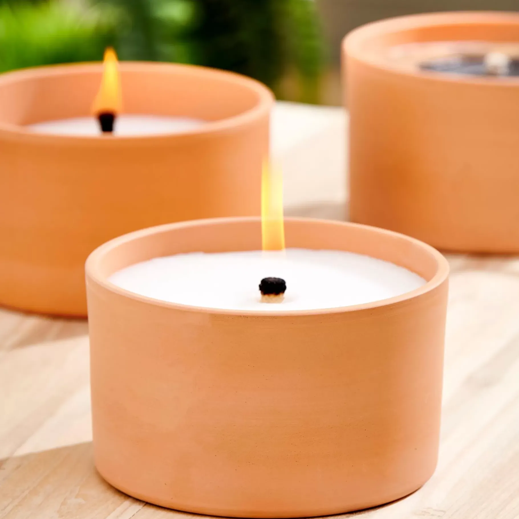 CASA Citronella Bandeja De Terracota Blanco, Verde