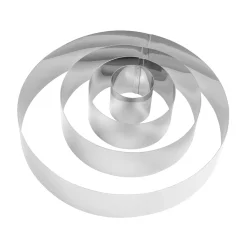 CASA Damier Anillo Para Tarta Juego De 4 Plateado