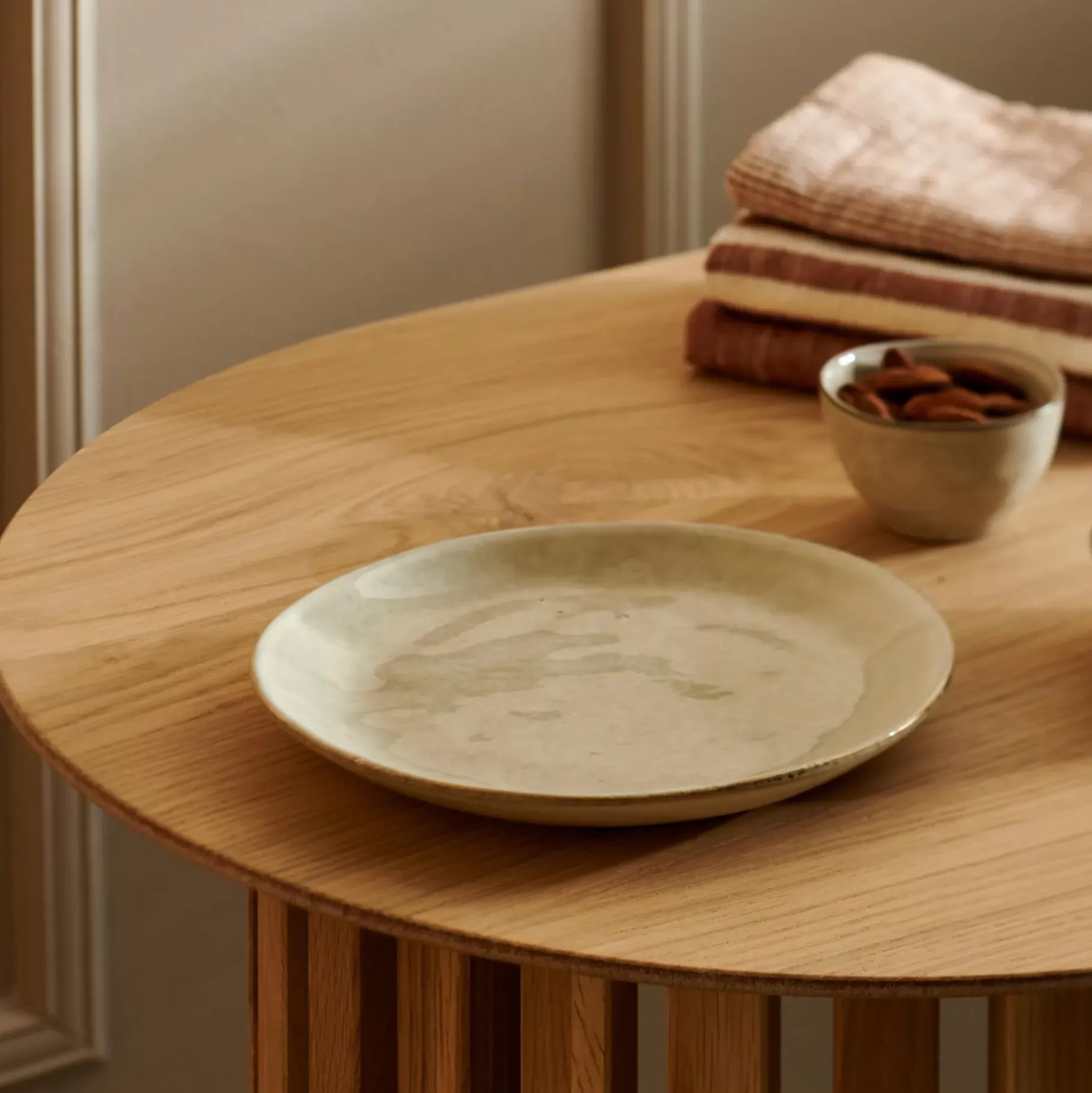 CASA Earth Marl Plato De Postre Crema