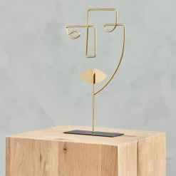 CASA Face Decoracion Con Pie Dorado