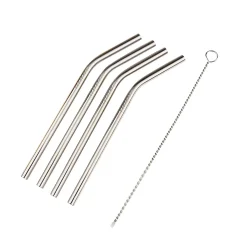 CASA Fancy Canas Para Coctel Con Escobilla Plateado