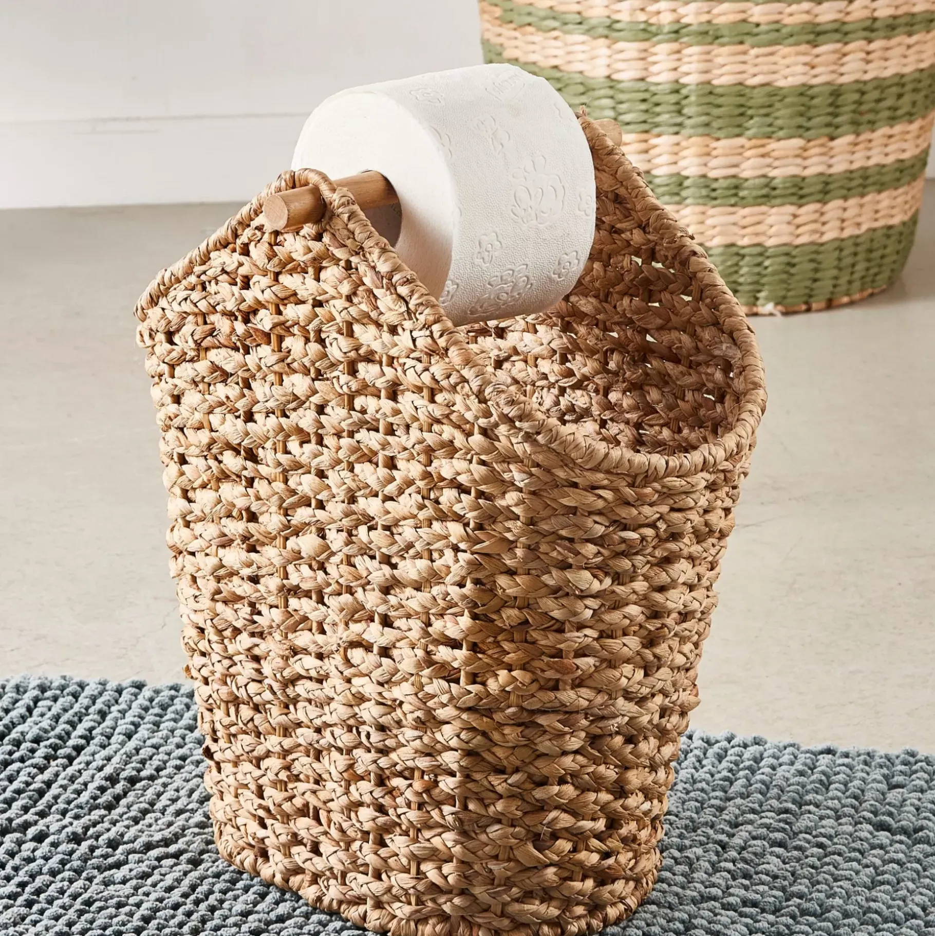 CASA Flores Soporte Rollos Wc Revistero Natural