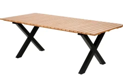 CASA Formax Mesa De Jardín Con Patas En X Natural/Negro