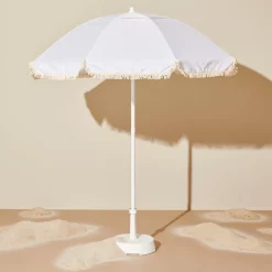 CASA Franja Parasol Sin Pie De Sombrilla Blanco