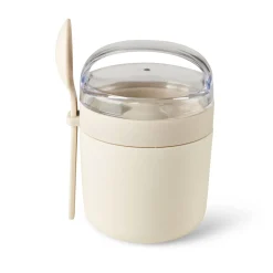 CASA Freshmood Tarro De Desayuno Con Cuchara Blanco, Marron, Verde