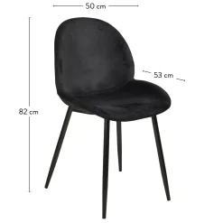 CASA Freyo Silla De Comedor Negro