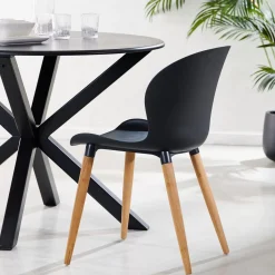 CASA Frida Sillas De Comedor Negro/Natural