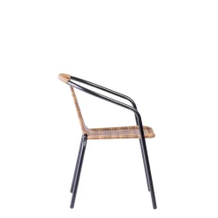 CASA Gerona Silla Apilable Negro, Natural