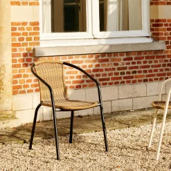 CASA Gerona Silla Apilable Negro, Natural