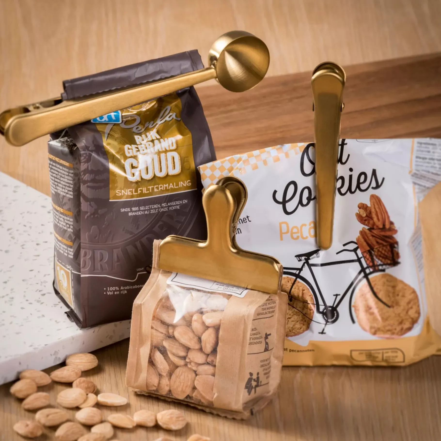 CASA Goldy Clips Juego De 3 Dorado