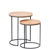 CASA Gom Mesas Auxiliares Juego De 2 Negro, Natural