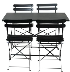 CASA Imperial Conjunto Bistro Rectangular Negro