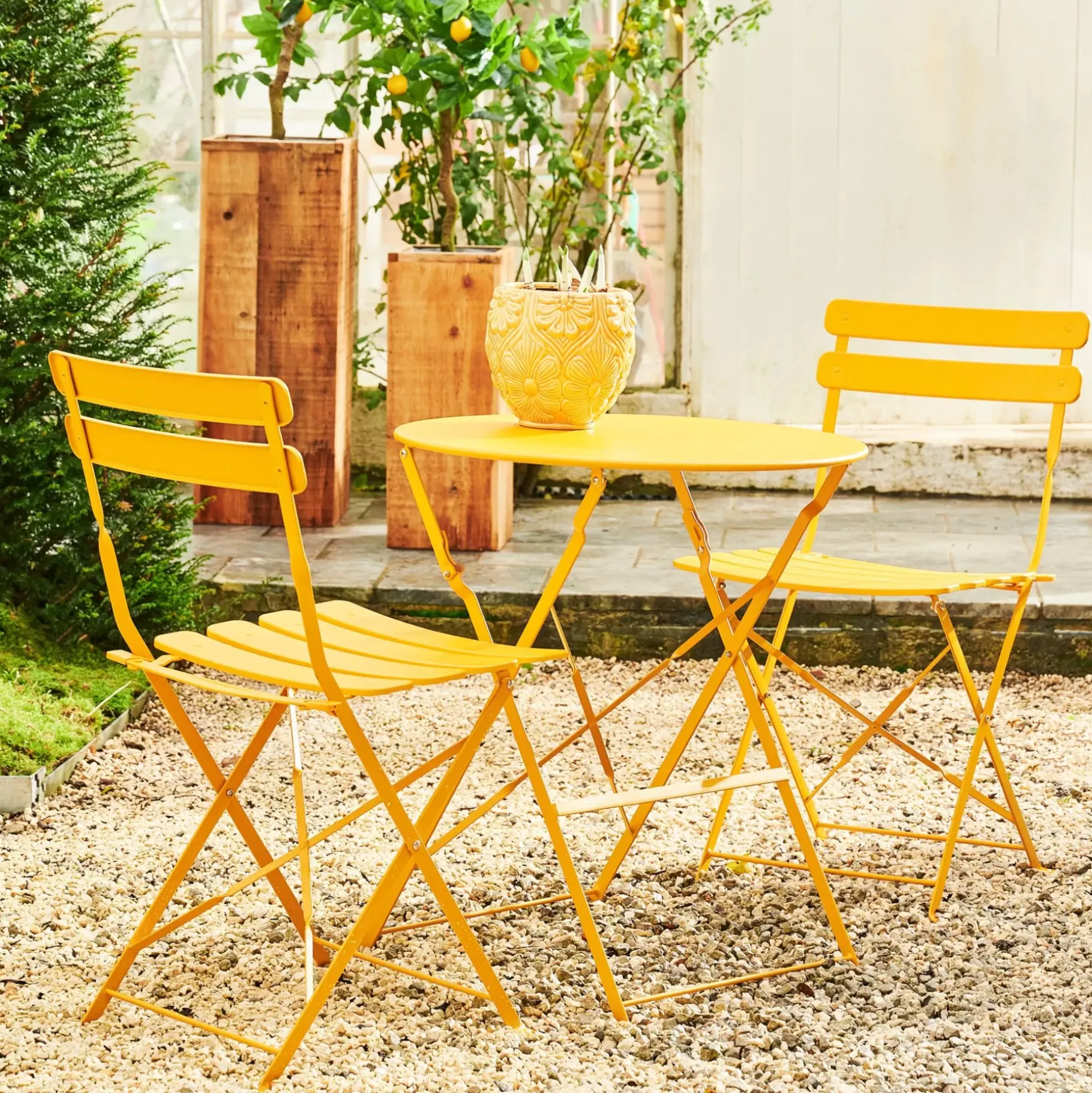 CASA Imperial Conjunto Bistro Redondo Amarillo