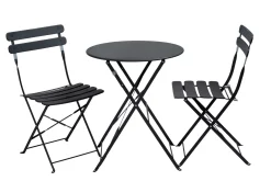 CASA Imperial Mesa Plegable Redondo Negro