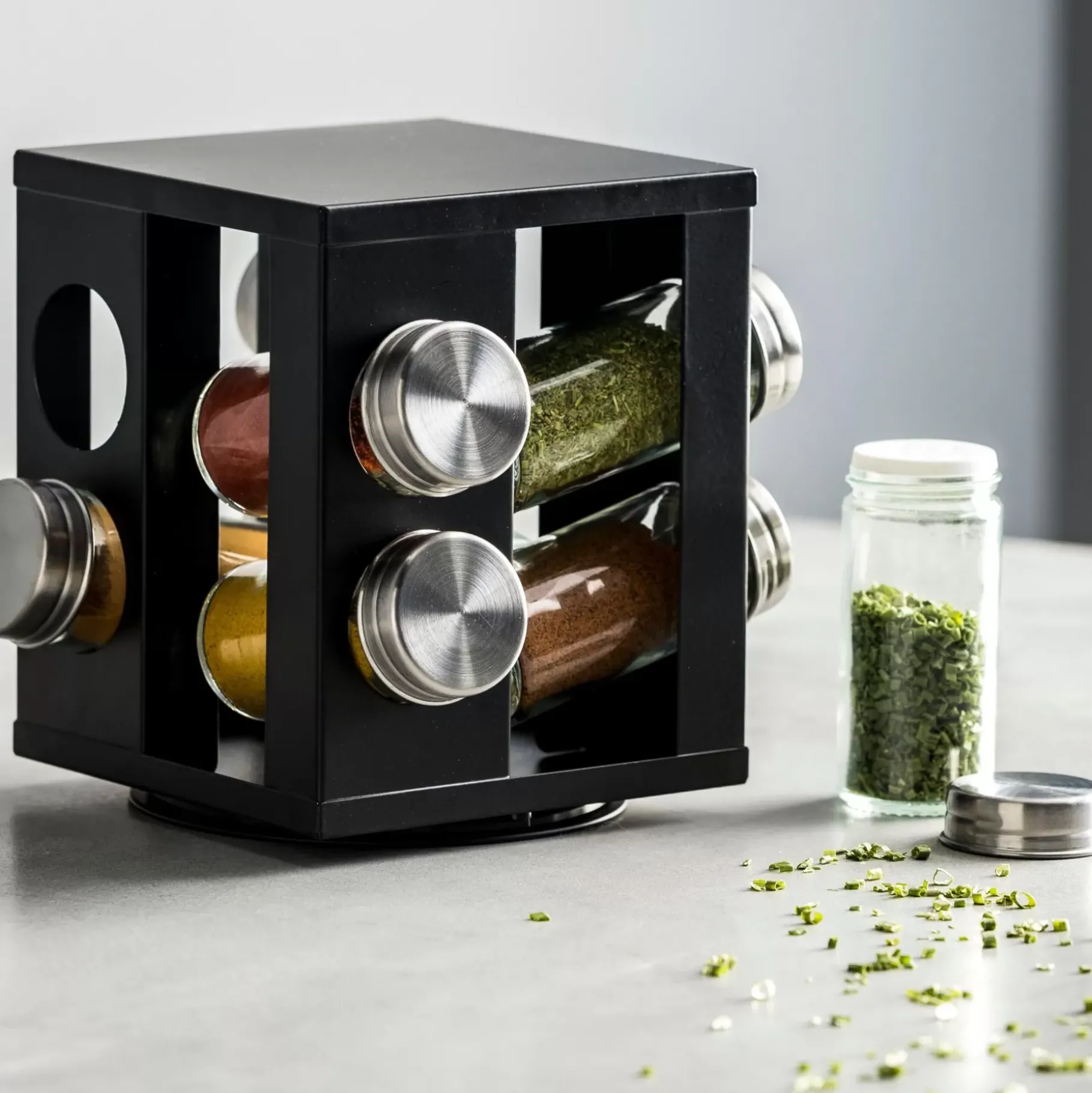CASA Industria Carrusel De Hierbas 8 Botes Negro