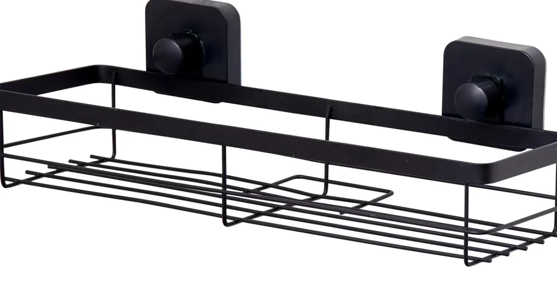 CASA Industria Cesta De Ducha Con Ventosas Negro