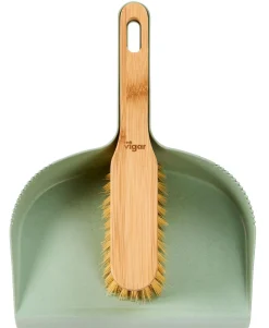 CASA Jasmin Escobilla Y Recogedor Verde, Natural