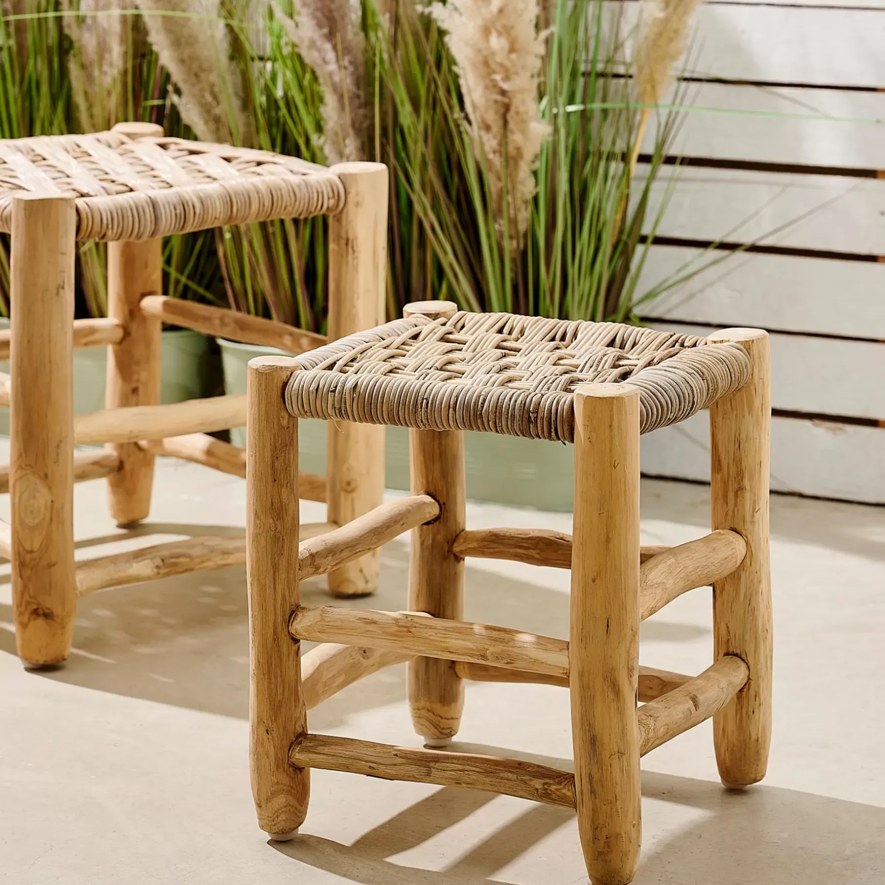 CASA Kanai Taburete 2 Tamanos Pequena Natural