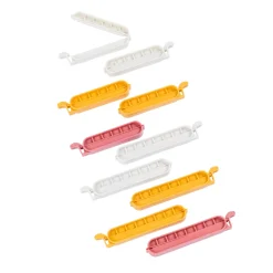 CASA Klipper Clips De Cierre Juego De 10 Mezcla De Colores Gris, Amarillo Oscuro, Terracota