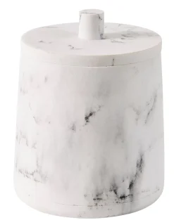 CASA Luna Soporte De Algodones Con Tapa Aspecto De Marmol