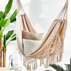 CASA Macrame Hamaca Blanco Blanco Apagado