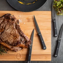 CASA Masterchef Juego De 4 Cuchillos Carne Negro