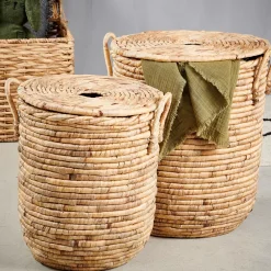 CASA Miley Cesta Para Colada Con Tapa Y Asas Natural