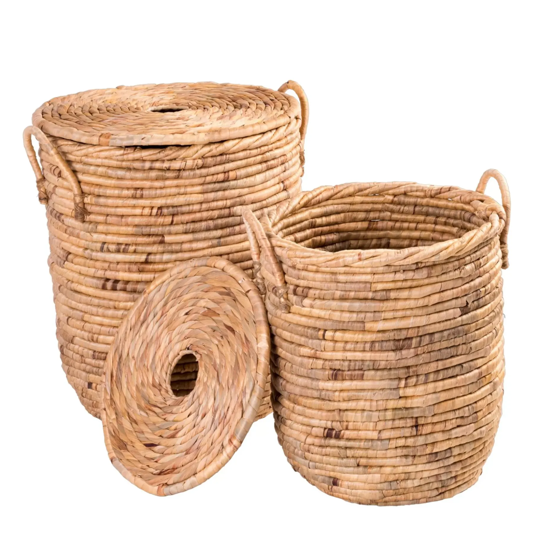 CASA Miley Cesta Para Colada Con Tapa Y Asas Natural