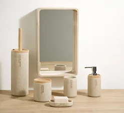 CASA New Resin Cepillo Wc En Soporte Natural