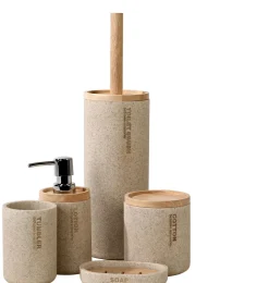 CASA New Resin Cepillo Wc En Soporte Natural