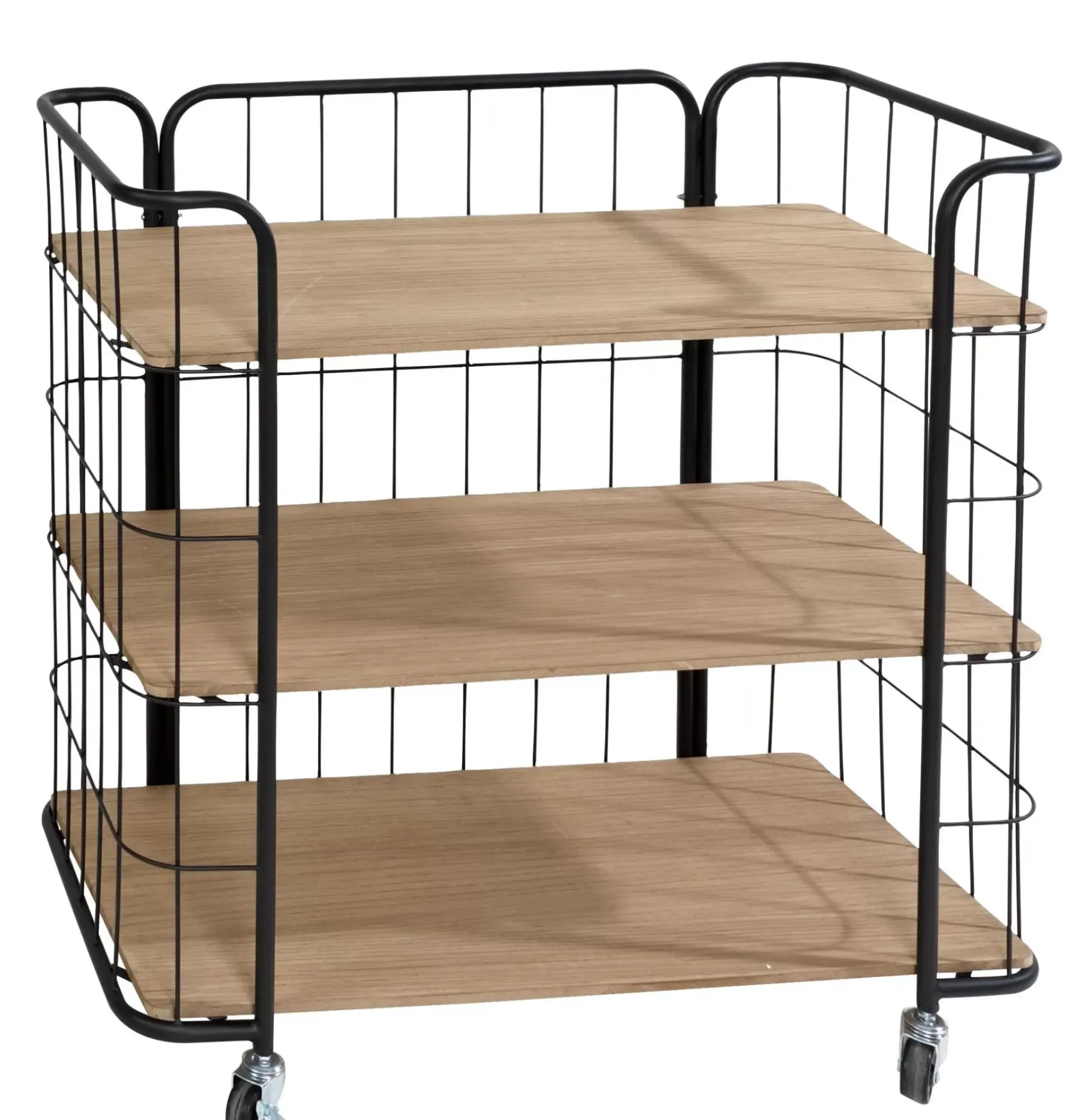 CASA Oslo Con Ruedas 3 Baldas Negro, Natural