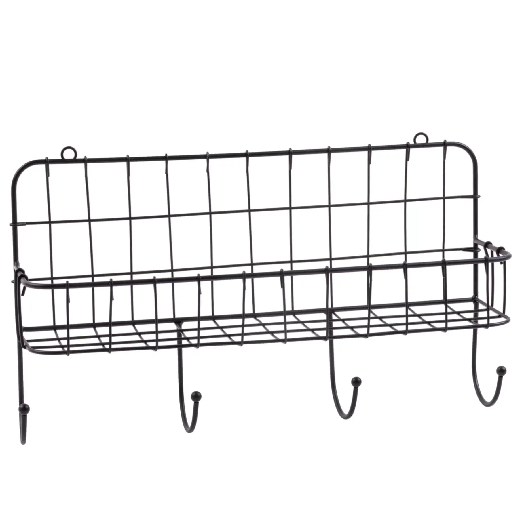 CASA Oslo Organizador Cocina Con Ganchos Negro