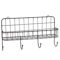 CASA Oslo Organizador Cocina Con Ganchos Negro