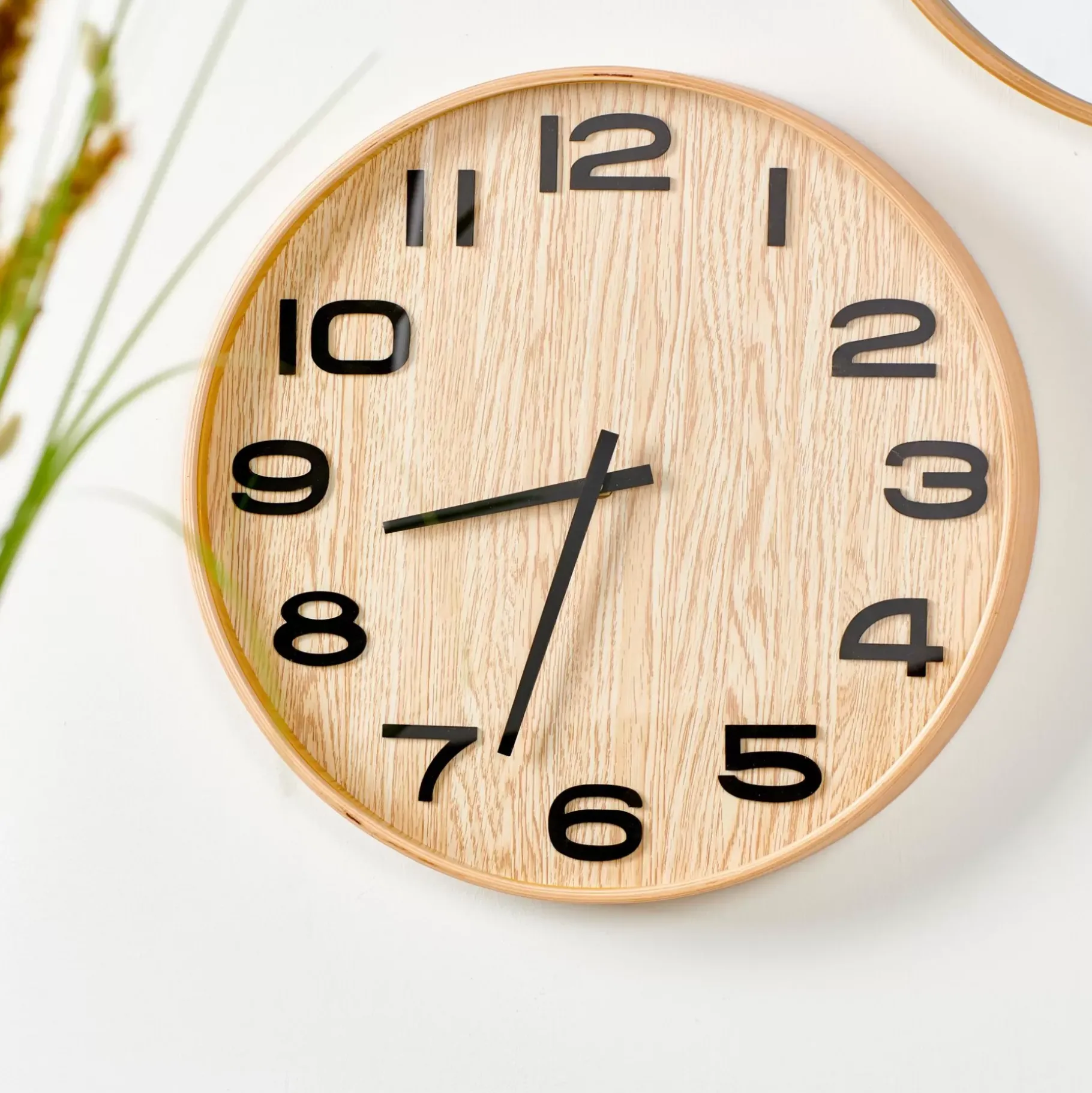 CASA Plywood Reloj De Pared Natural