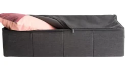 CASA Rango Caja De Almacenaje Con Cierre De Cremallera Gris Oscuro